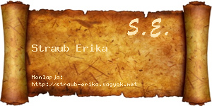 Straub Erika névjegykártya